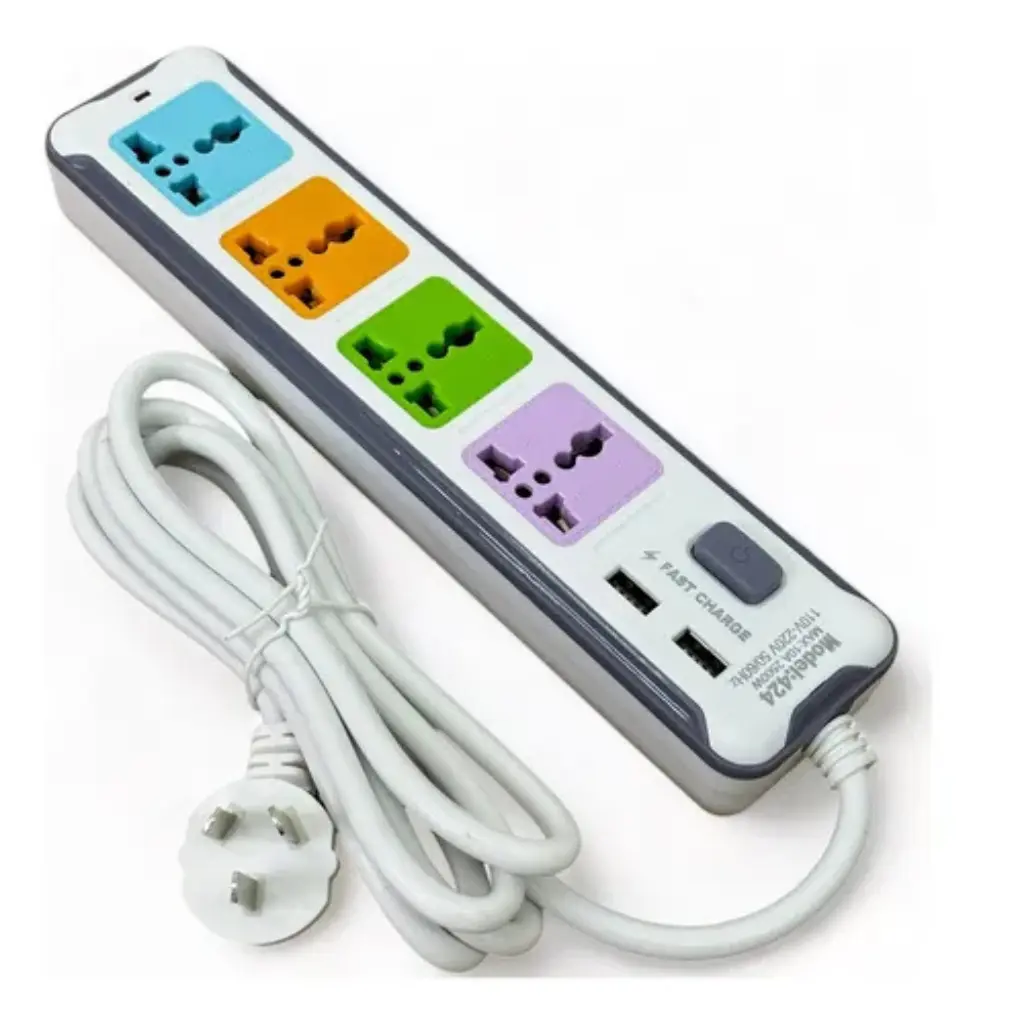 Zapatilla 4 tomas + 2 USB carga rapida